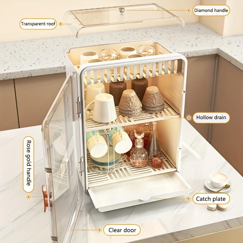 Úložný box na šálky a držák odkapávače Kuchyňský organizér pro domácí dekoraci Perfektní vánoční nebo novoroční dárek pro muže a ženy