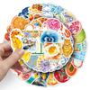 10/30/50pcs Watercolor Mediterranean Aesthetic Stickers Vintage Cartoon Food Graffiti Decals DIY Luggage Motorcycle Bike Sticker