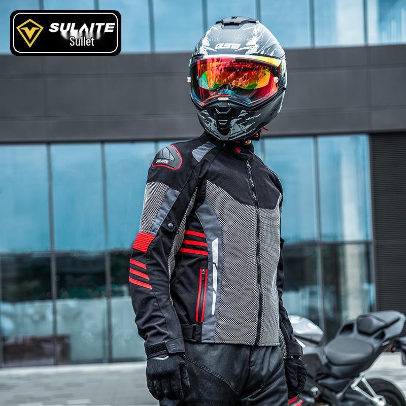 SULAITE Pánský čtyřsezónní protipádový závodní a off-roadový prodyšný motocyklový oblek