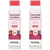 SLOUQ Getönter Ceramid-Lippenbalsam - Kojisäure & Niacinamid - LSF50 PA+++ - Aufhellung & Schutz der Lippen - Nicht klebrig & Langanhaltend - 5g(Packung mit 2)