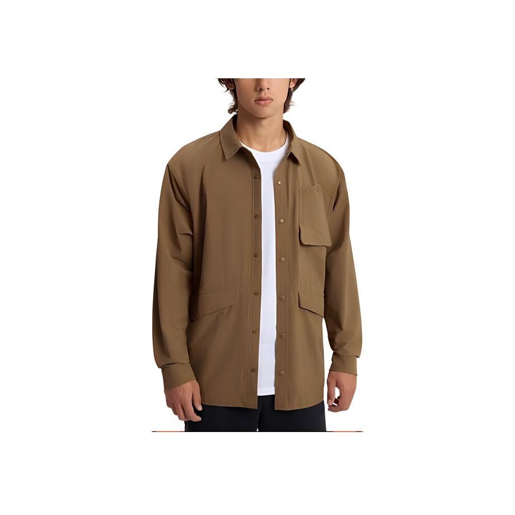 Under Armour Urban Wilderness Series Solid Color Casual Multi-Pocket Long Sleeve Shirt Men shirts Brown 1389295-498