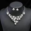 Zirkonia Halskette Elegante Imitation Perlen Halskette Halskette Ohrring Set Formelle Schmuck Accessoires Für Brautjungfern