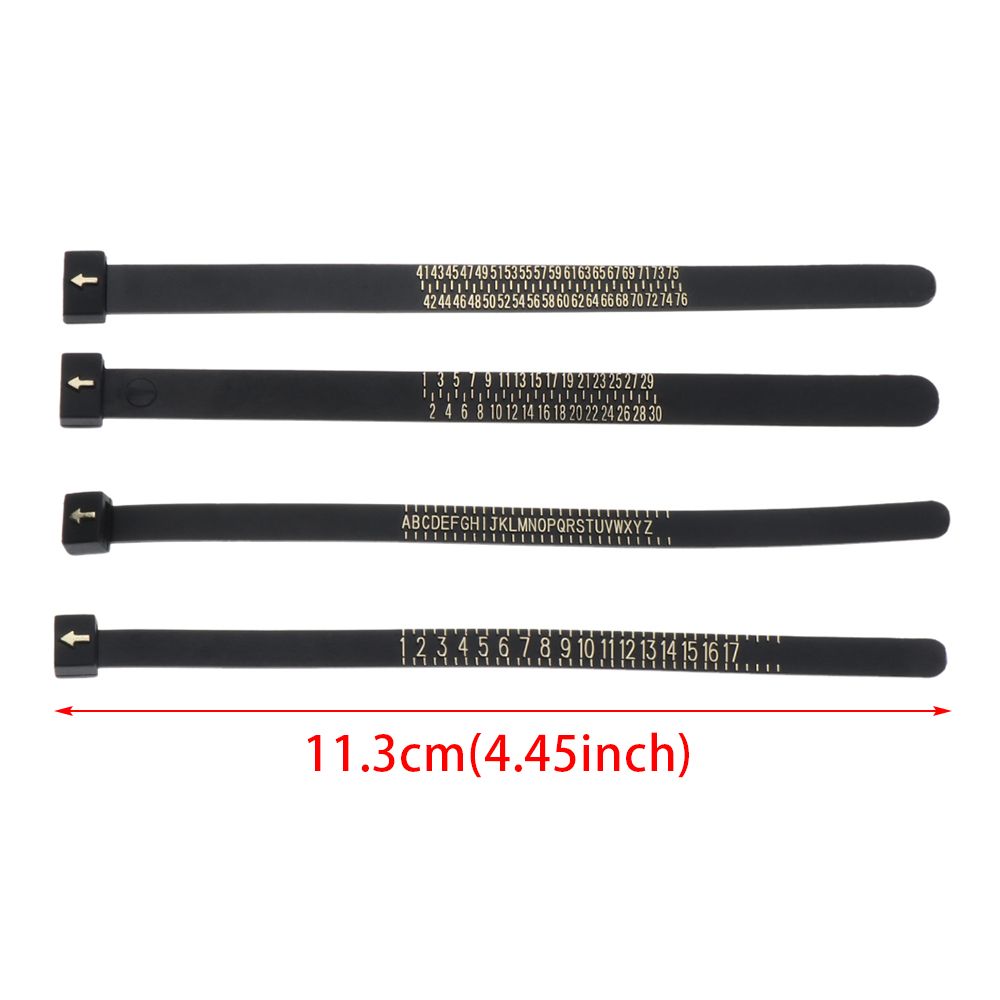 High Quality White/Black Sizes A-Z UK/US/EU/JP Finger Gauge Wedding Ring Band Ring Sizer Measure Genuine Tester