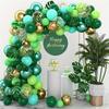 20pcs Green White Balloon Set Confetti Latex Balloons for Birthday Showers Jungle Wildlife Park Decoration Home Party Decoration