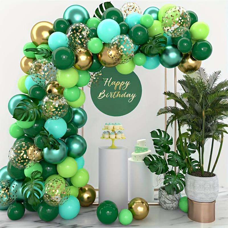 20pcs Green White Balloon Set Confetti Latex Balloons for Birthday Showers Jungle Wildlife Park Decoration Home Party Decoration