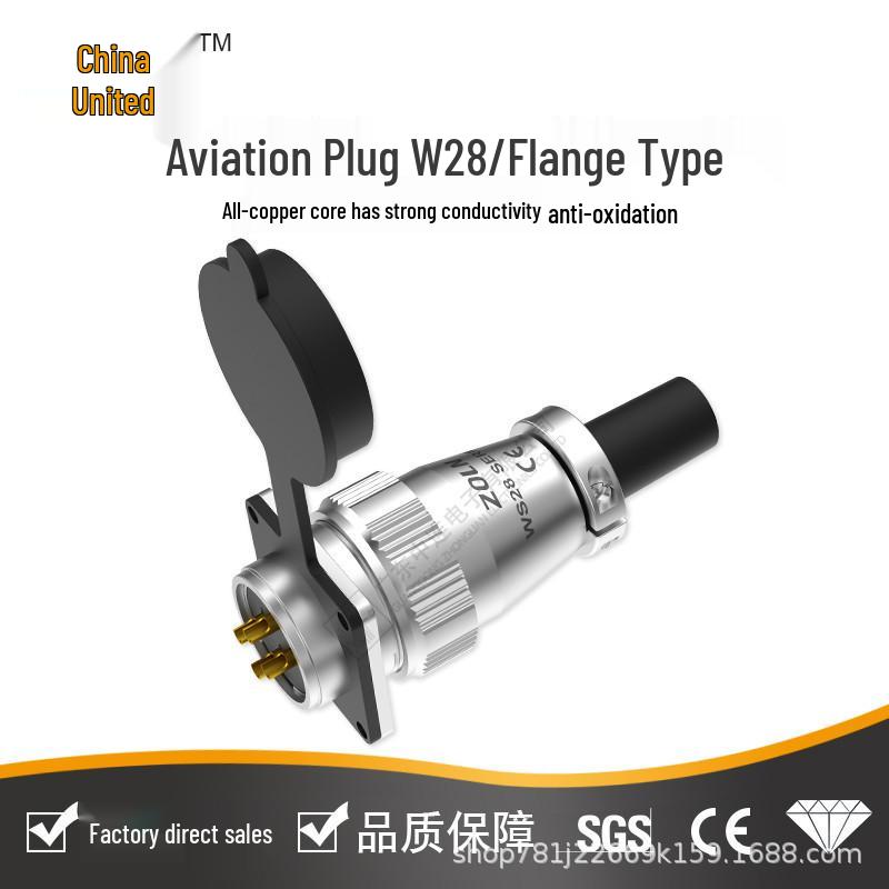 WS28 Copper Core 4-Core High Power Aviation Plug for Industrial Automation