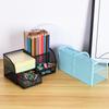 Seven-Grid Metal Pen Holder - Multifunctional Desktop Organizer & Stationery Storage Box