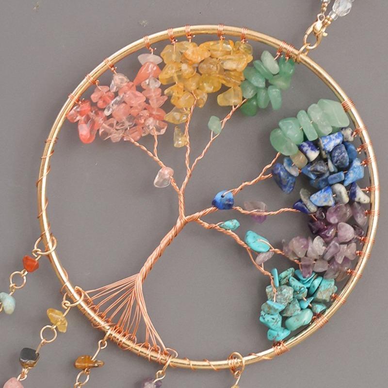 Luxus-Achat Lebensbaum Traumfänger Ästhetisch Lustige Windspiele Kreative Kunst Makramee-Ornament Heimwanddekoration Handwerk Geschenk