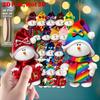 15Pcs 2D Colorful Christmas Snowman Doll Ornaments Rustic Wooden Hanging Decoration Cartoon Wooden Pendant Holiday Decor