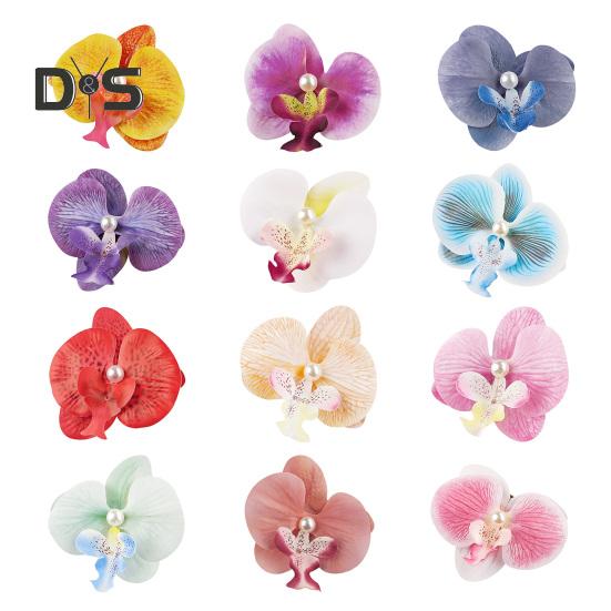 Künstliche Mottenorchideen Haarspange Böhmen Hawaiian Faux Pearl Simulierte Blume Entenschnabelklemme Haarnadel Haarspange Frauen Haarschmuck Kopfbedeckung