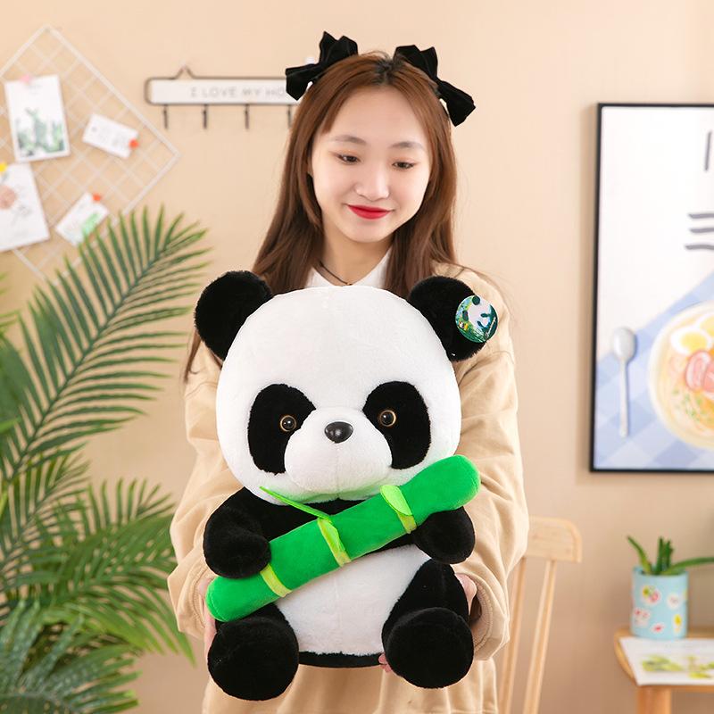 Super Cute Panda Eating Bamboo Shoot Doll Doll Cute Panda Doll Boy Boy and Girl Child Gift Grabber Doll