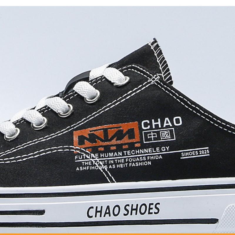 Scarpe casual Mezze pantofole Pantofole con punta avvolta Scarpe basse in tela alla moda Scarpe casual da uomo alla moda e alla moda Scarpe da strada in stile hip hop Sneakers per adolescenti