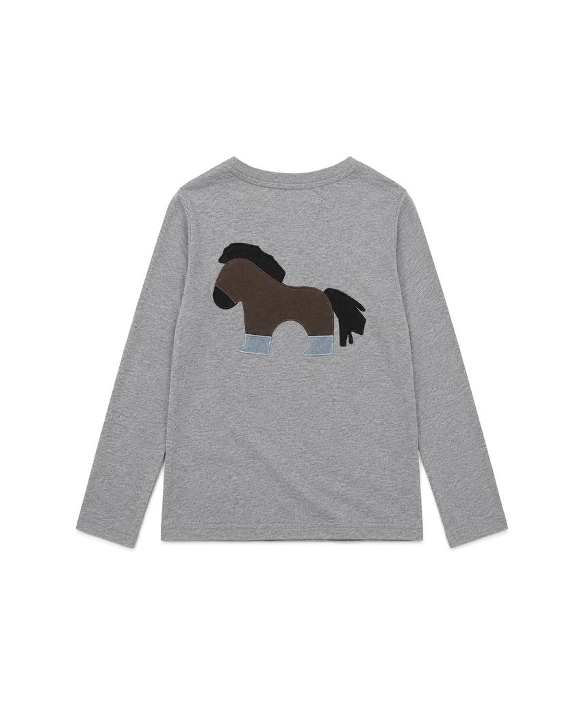 TANSANMAGNESIUM Pony Applique Long Sleeve (Gray)