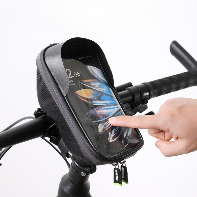 1 Stück Fahrradtasche Bunt Reflektierender Reißverschluss EVA Hartschale Wasserdicht Handy Touch Lenker Tasche Fronttasche