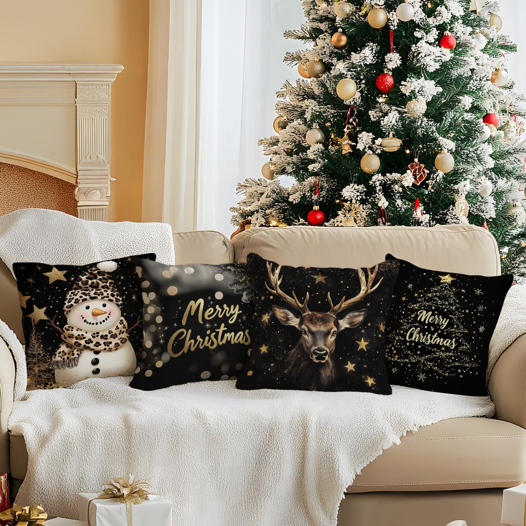 Christmas Decorations Pillowcase Printed Polyester 45X45Cm Throw Pillowcover Decorative Sofa Cushion Pillowslip Home Decor