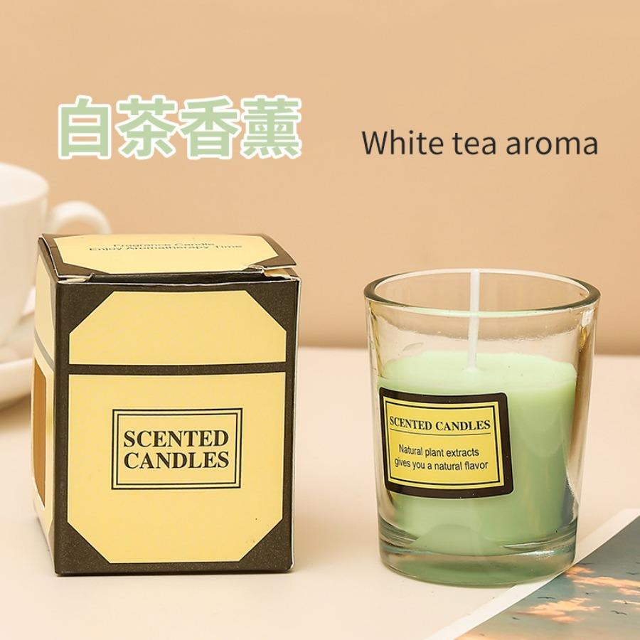 1pc Windproof Transparent Glass Cup Scented Candle - Soybean WaxSmokeless candle , Indoor/Outdoor, Wedding, party with Gift Box