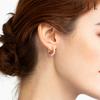 14K Cubic Line One-Touch Ohrringe (Goldene Anstecknadel) ELGPEE348