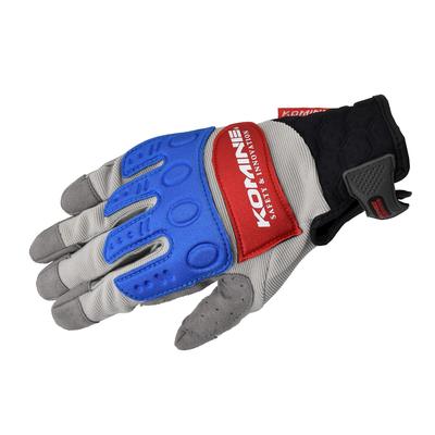 Motorrad-Fahrlehrerhandschuhe Pro EX KOMINE L 725 Für Frühling, Sommer, Herbst Grau/Rot GK-134