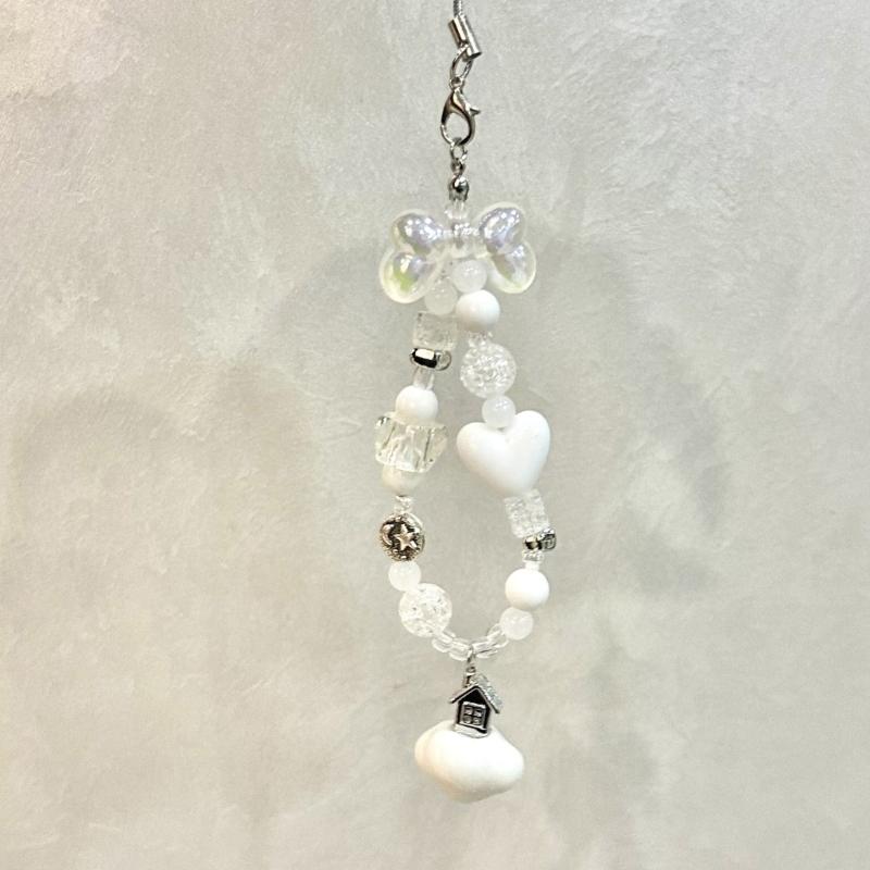 Unique Butterfly Beaded Mobile Phone Pendant Lanyard Embellishment Keychain Keyring Bag Accessory for Fashion Enthusiast