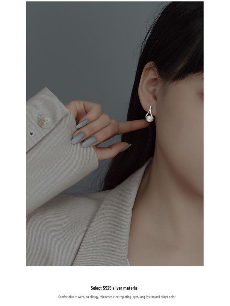Banyan Tree S925 Silver Korean Pearl Earrings - 2021 Fashion Temperament Studs