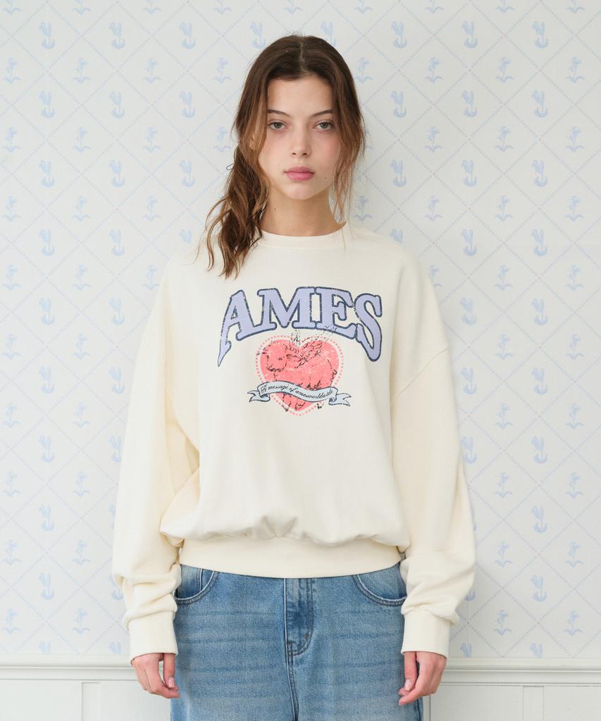 AMES-WORLDWIDE Angel Love Sweatshirt Cream