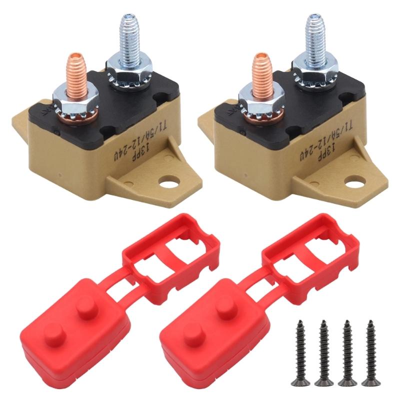 Auto Reset Breakers Overcurrent Protector 5A 12/24V Applications Plastic Winged Mounting Base With #10-32 Bolt Mounting