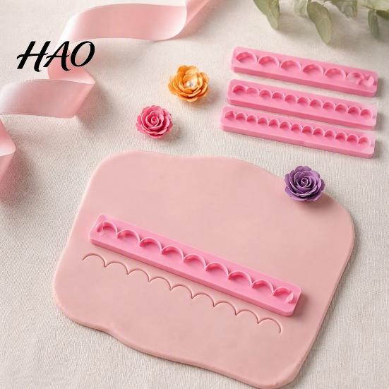 Professional Fondant Molds 6Pcs Polymer Clay Flower Petal Cutter, 6 Shapes 3D Making Cake Decoration Cutters Tool, Handmade Plastic Crafting Tools for