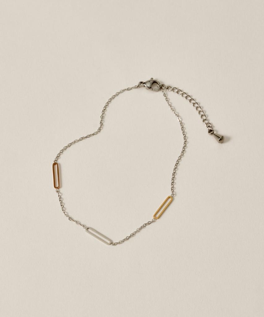 Novice Tokyo Two-Tone Oval Chain Anklet Bicolor Oval Chain Anklet [Stainless]