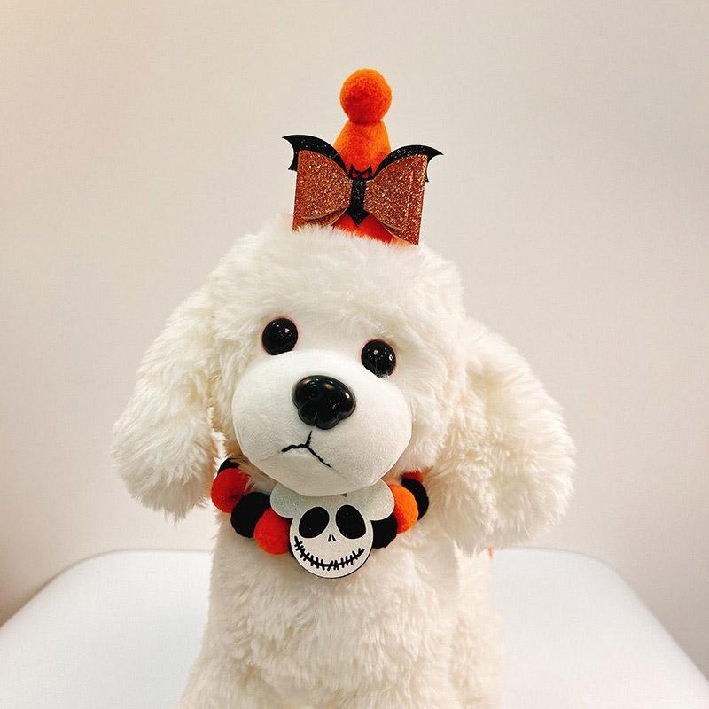 Halloween Cat Accessories Set Quickly Wearing Elastic Adjustable Soft Pet Necklace Dog Cat Collar Pets Holiday Playful Costumes