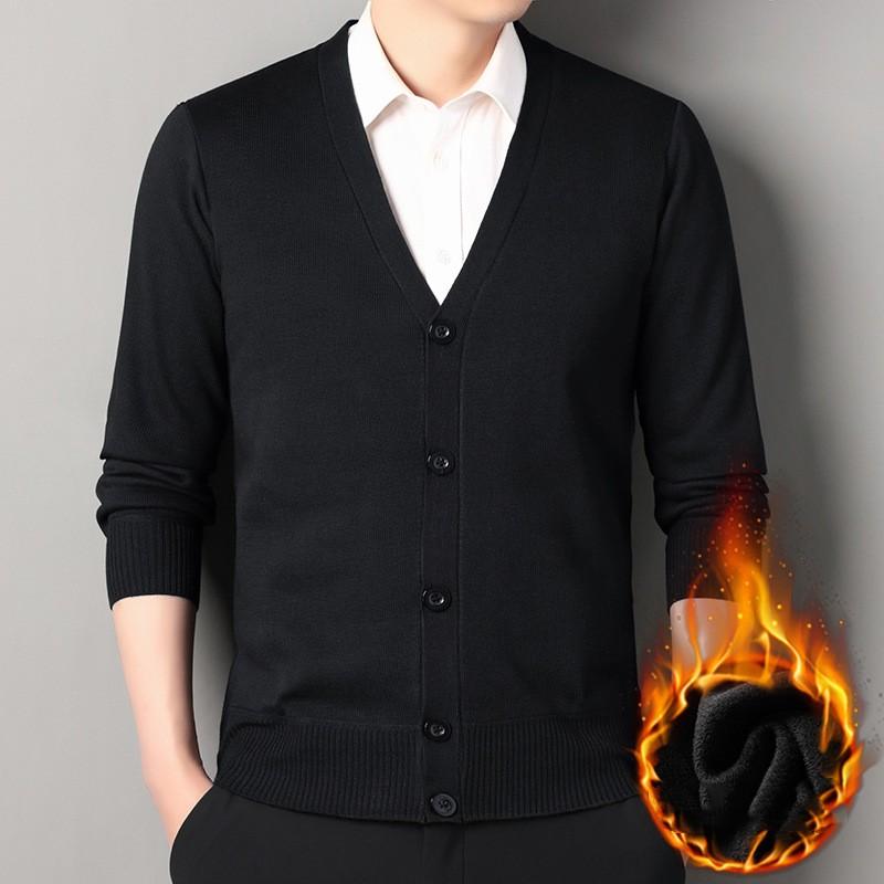 Men's V-neck Casual Cardigan Sweater Autumn Winter Button Knit Outwear