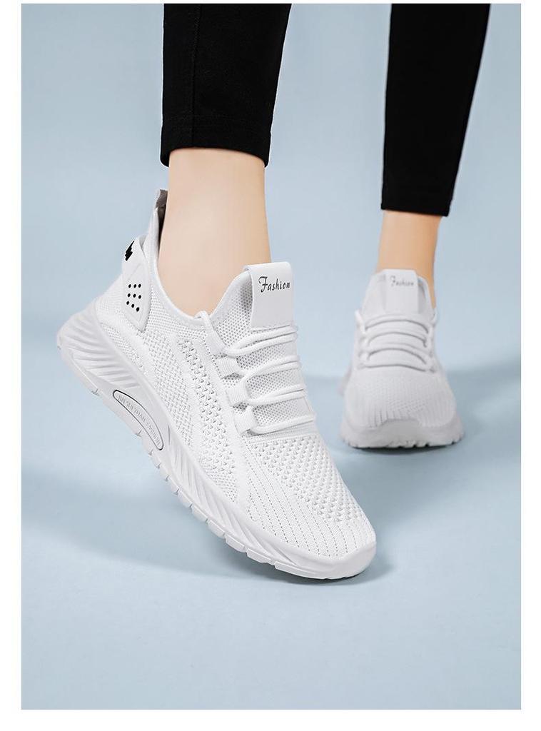 Women's Plus Size Versatile Fly-knit Sneakers: Trendy, Breathable, Casual Running Shoes