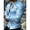 Trendy Men's Fluid Blending Lightning Print Long Sleeve Shirt Elastic Lightweight Spread Collar Shirt Casual Daily Wear Shirt