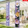 Spring Porch Sign Flowers Rustic 1 Pair Polyester Indoor Outdoor Decor
