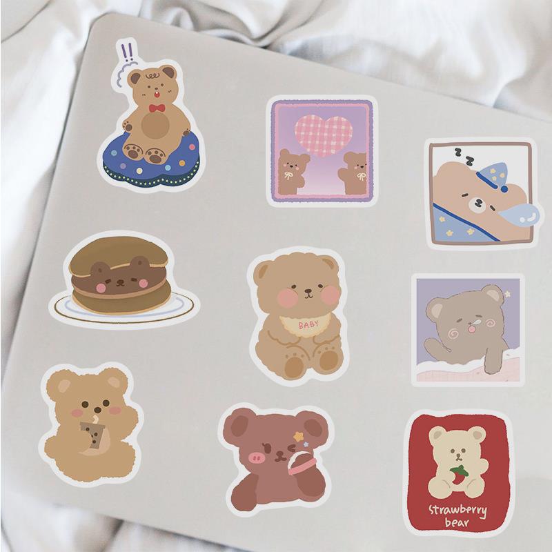 102 Cartoon Korean Bear Graffiti Stickers Decorate Suitcase Motorcycle Notebook Waterproof Stickers