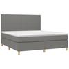 3142186 vidaXL Lit à sommier tapissier avec matelas Gris foncé 160x200cm Tissu