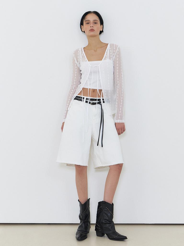 ETMON Bermuda Denim Pants White