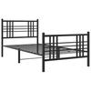 Metal Bed Frame with Headboard and Footboard Black 100x200 Cm