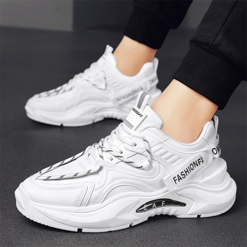 Купить Трендовые баскетбольные кроссовки на платформе, мужские белые ...