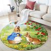 Peter Rabbit2 Round Area Rug,Carpet Rug for Living Room Bedroom Sofa Playroom Decor,Non-slip Floor Mat