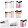 Makeup Brush Set With Artificial Fiber Bristles And Wooden Handles For Professional Artists