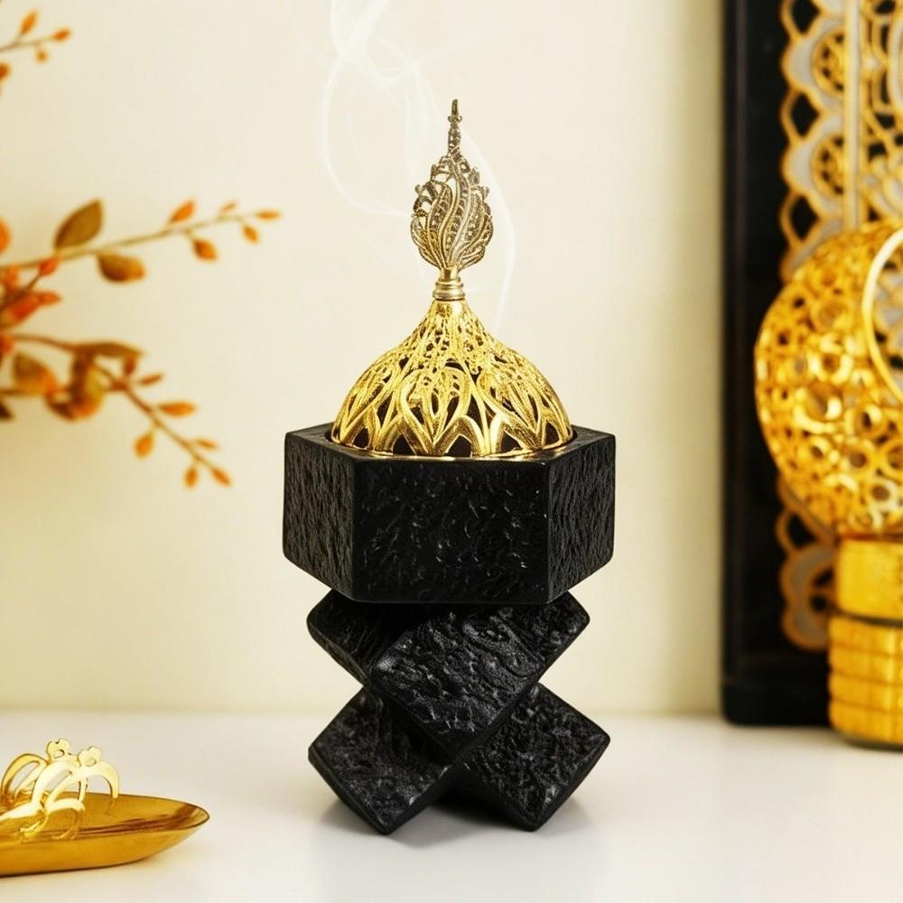 Vintage Cross-Knot Incense Burner Artistic Decorative Middle Eastern Incense Holder Resin Sandalwood Incense Burner