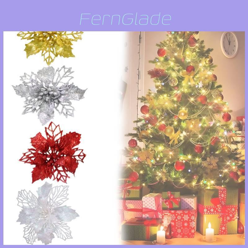 Exquisite Gold Glitter Christmas Artificial Flowers For Diy Wreaths And Home Decor