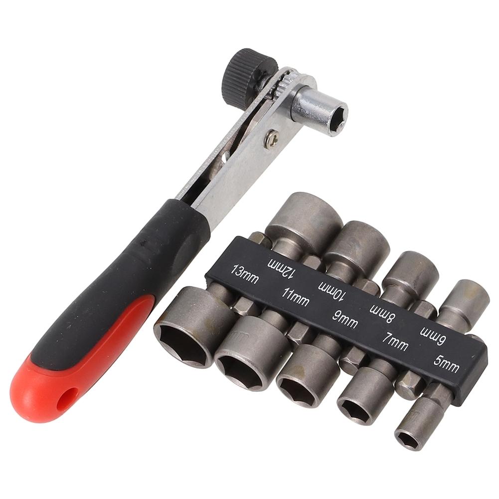 Small Socket Wrench Spanner Set 10pcs 5-13mm 6.35mm/1/4 Inch