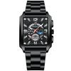 BINBOND Classic Men Watches Square Type Watch for Man Quartz Movement Stainless Steel Waterproof Luminous Date Trend Watch