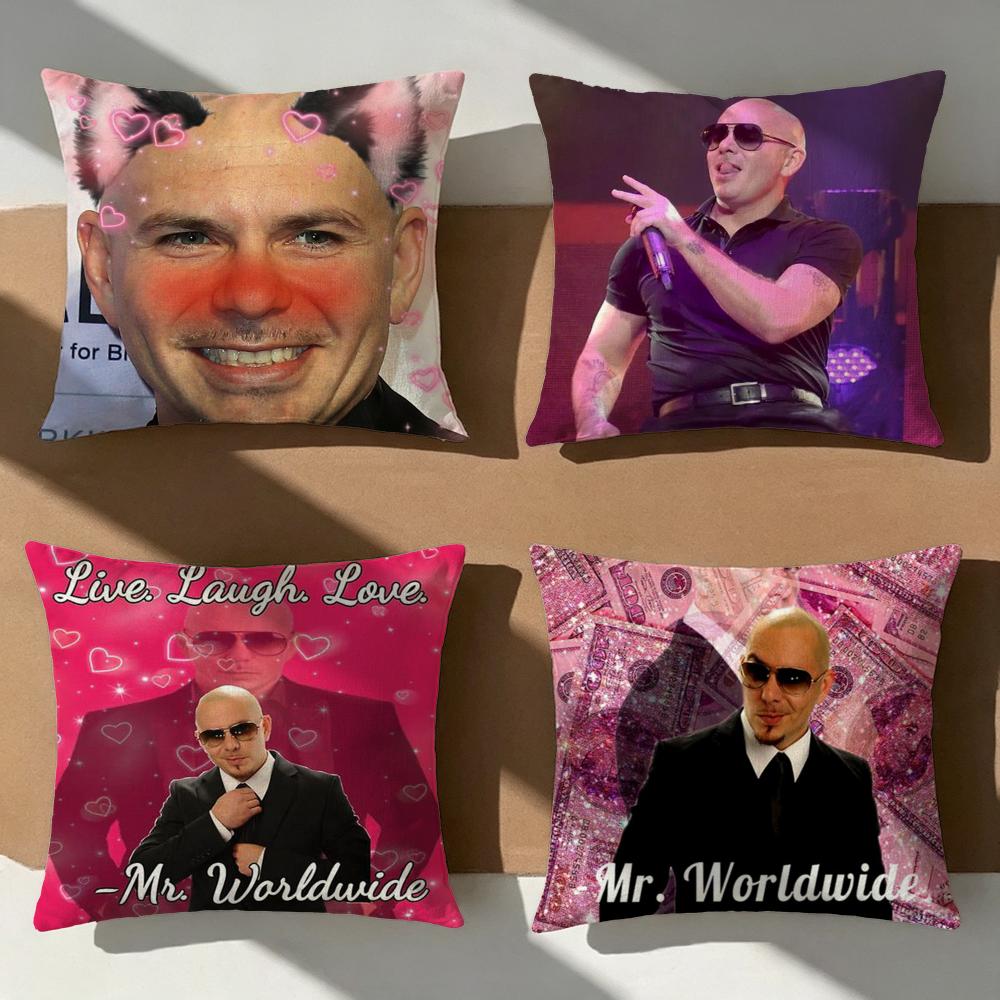 Celebrity Mr Worldwide Cushion Cover Pillow Cover Nordic Minimalist Throw Doublesided Print Cushion Case For Sofa Bedroom Decor