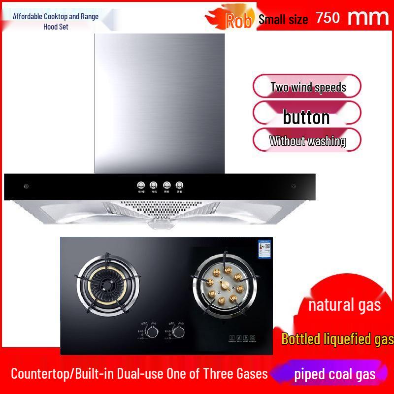 Compact 60-70cm Euro Style Top-Mount Range Hood with Large Suction for Small Apartments.