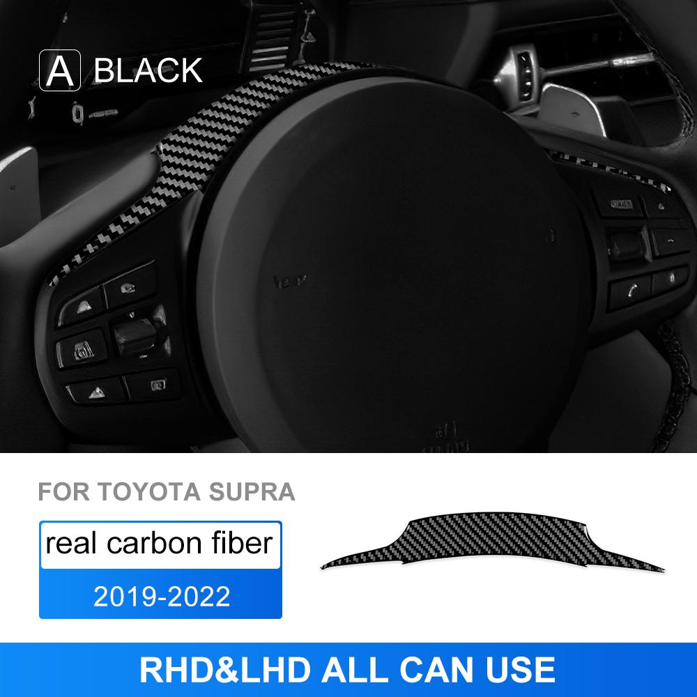 

Real Carbon Fiber Sticker For Toyota Supra GR A90 A91 MK5 -2024 2025 Car Steering Wheel Cover Interior Auto Trim Accessories чорний