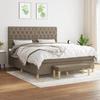 Maison Exclusive - Slatted Bed Base with Taupe Mattress 160x200 Cm Fabric