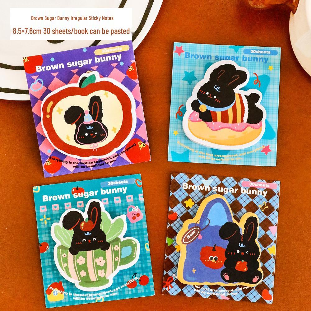 Adorable Brown Sugar Rabbit Sticky Notes - Cute Girly Journal Decor Stickers for Notes & Study Gifts