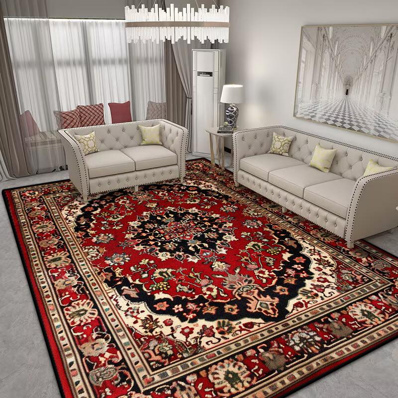 Red Persian Large Area Living Room Carpet Lounge Easy Clean Floor Mats Bedroom Non-slip Bedside Rugs Room Decor Classical Carpet
